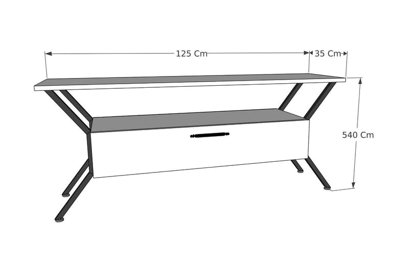 Tv-bänk Urgby 124x54 cm - Flerfärgad - Möbler - TV- & Mediamöbler - TV bänk & mediabänk