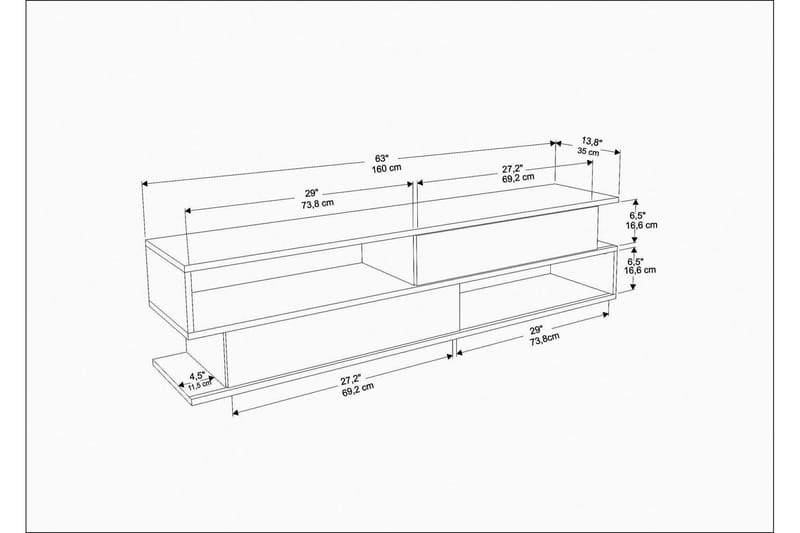 Tv-bänk Urgby 160x38,6 cm - Antracit - Möbler - TV- & Mediamöbler - TV bänk & mediabänk