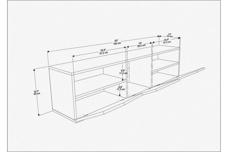 Tv-bänk Urgby 160x40 cm - Antracit - Möbler - TV- & Mediamöbler - TV bänk & mediabänk