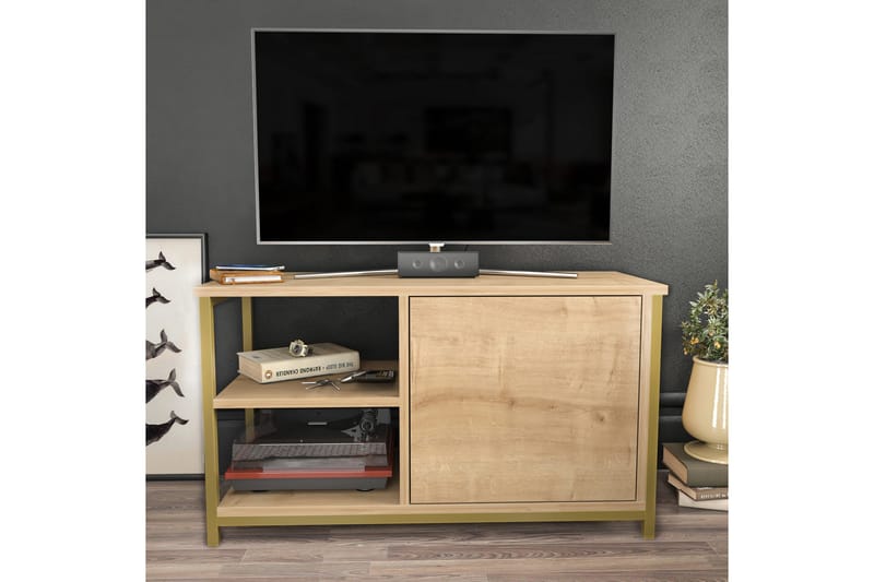 Tv-bänk Urgby 89,6x50,8 cm - Guld - Möbler - TV- & Mediamöbler - TV bänk & mediabänk