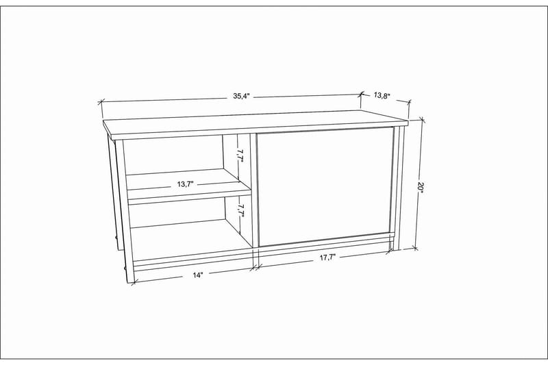 Tv-bänk Urgby 89,6x50,8 cm - Guld - Möbler - TV- & Mediamöbler - TV bänk & mediabänk