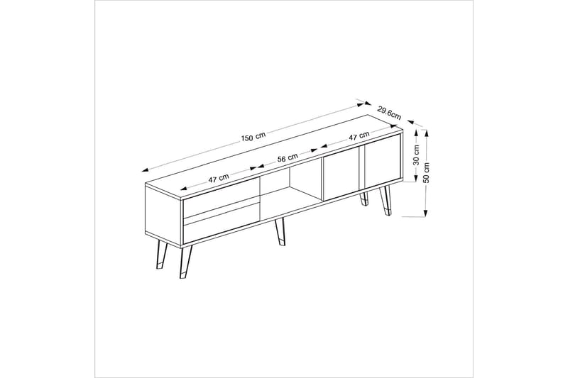 Tv-bänk Vania 150 cm - Guld - Möbler - TV- & Mediamöbler - TV bänk & mediabänk