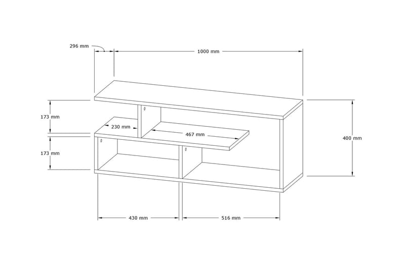 Tv-bänk Violaceae 100x40 cm - Svart - Möbler - TV- & Mediamöbler - TV bänk & mediabänk