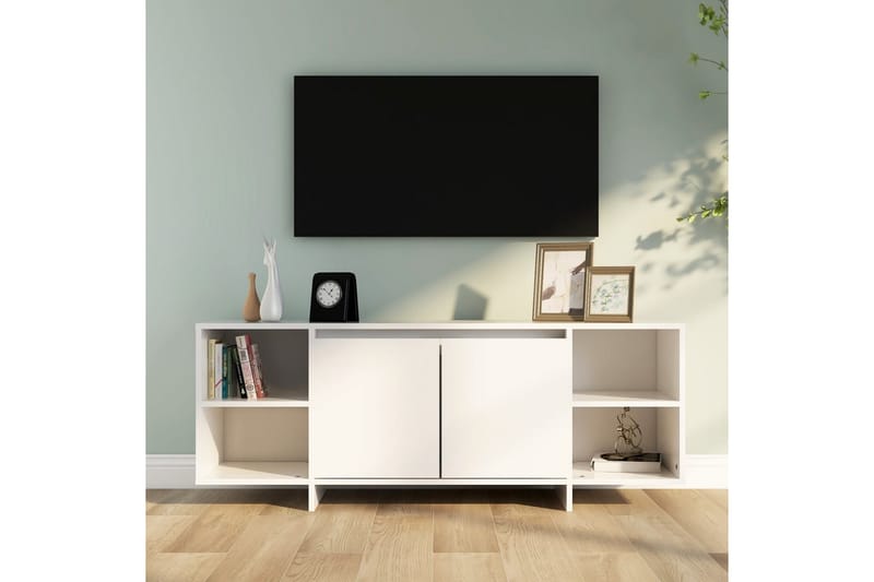 TV-bänk vit 130x35x50 cm spånskiva - Vit - Möbler - TV- & Mediamöbler - TV bänk & mediabänk