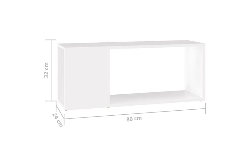 TV-bänk vit 80x24x32 cm spånskiva - Vit - Möbler - TV- & Mediamöbler - TV bänk & mediabänk