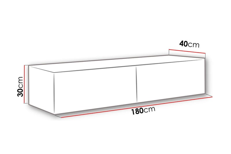 TV-bänk Wishon 180 cm - Svart - Möbler - TV- & Mediamöbler - TV bänk & mediabänk