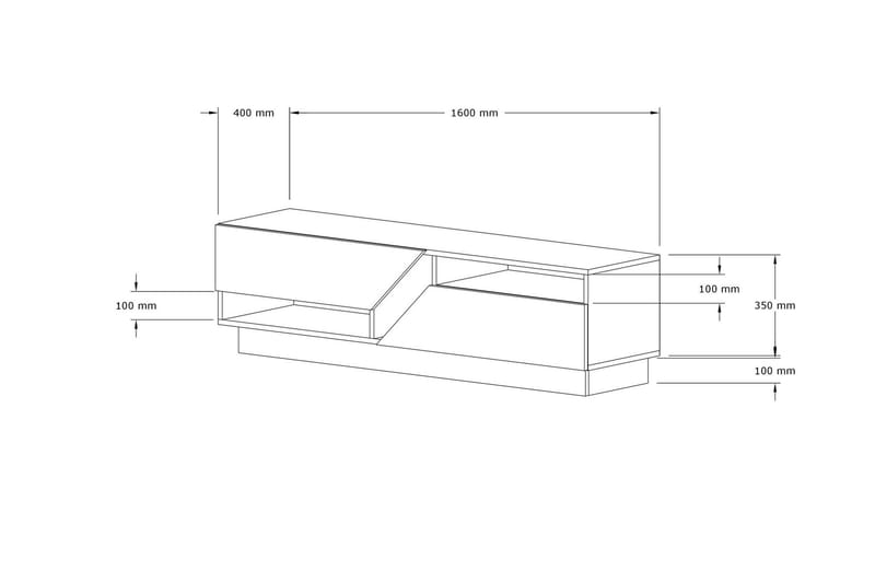 Tv-bänk Yaprak 160 cm - Blå/Antracit - Möbler - TV- & Mediamöbler - TV bänk & mediabänk