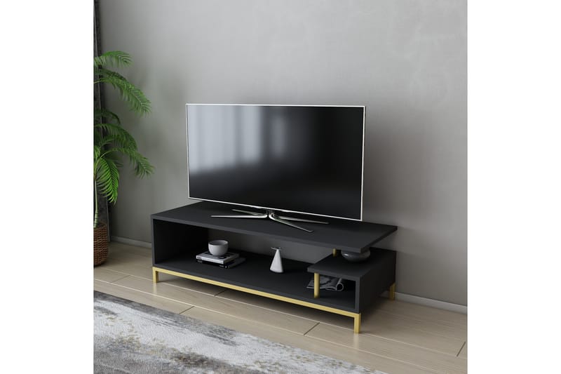 Tv-bänk Zakkum 120x37,6 cm - Guld - Möbler - TV- & Mediamöbler - TV bänk & mediabänk