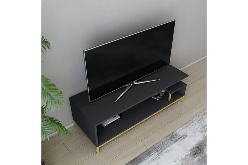 Tv-bänk Zakkum 120x37,6 cm - Guld - Möbler - TV- & Mediamöbler - TV bänk & mediabänk