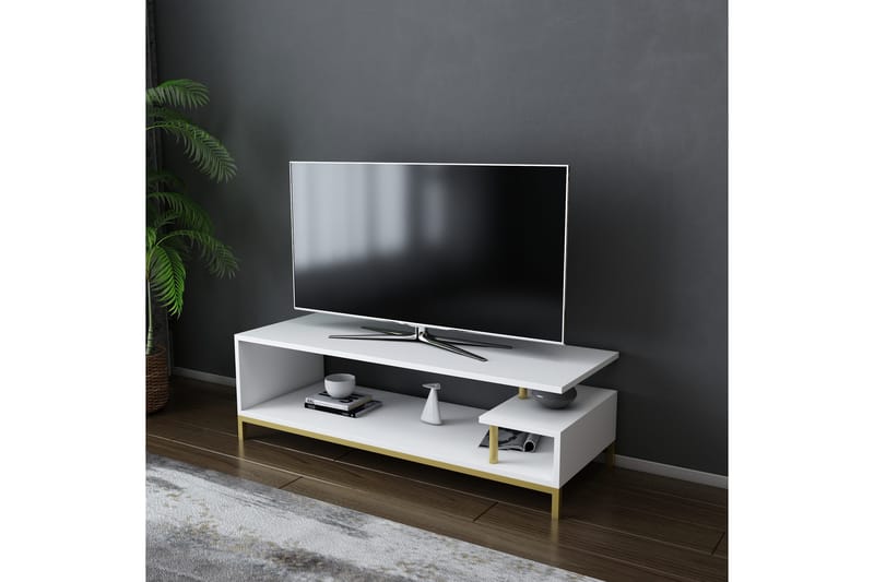 Tv-bänk Zakkum 120x37,6 cm - Guld - Möbler - TV- & Mediamöbler - TV bänk & mediabänk