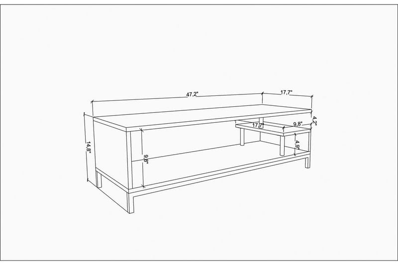 Tv-bänk Zakkum 120x37,6 cm - Guld - Möbler - TV- & Mediamöbler - TV bänk & mediabänk