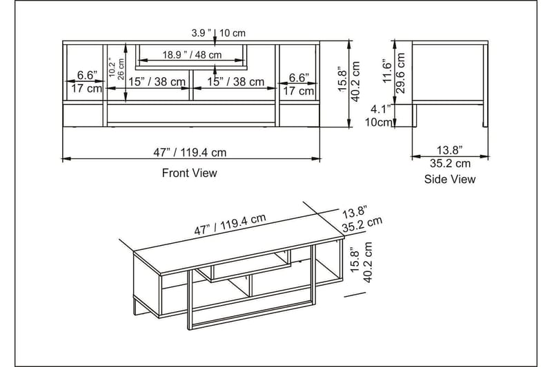 Tv-bänk Zakkum 120x40,2 cm - Svart - Möbler - TV- & Mediamöbler - TV bänk & mediabänk