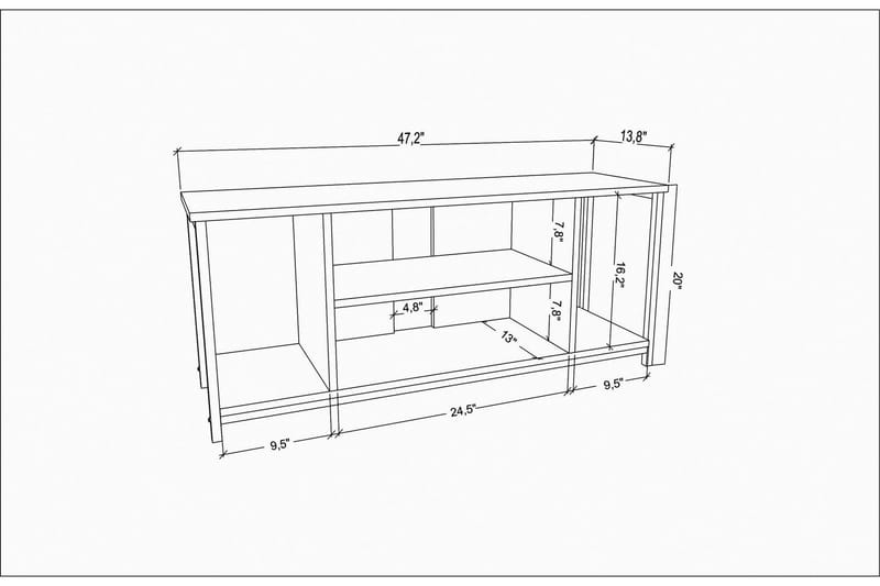 Tv-bänk Zakkum 120x50,8 cm - Antracit - Möbler - TV- & Mediamöbler - TV bänk & mediabänk