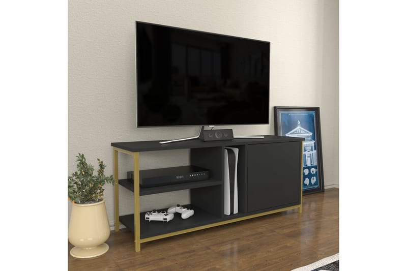 Tv-bänk Zakkum 120x50,8 cm - Guld - Möbler - TV- & Mediamöbler - TV bänk & mediabänk