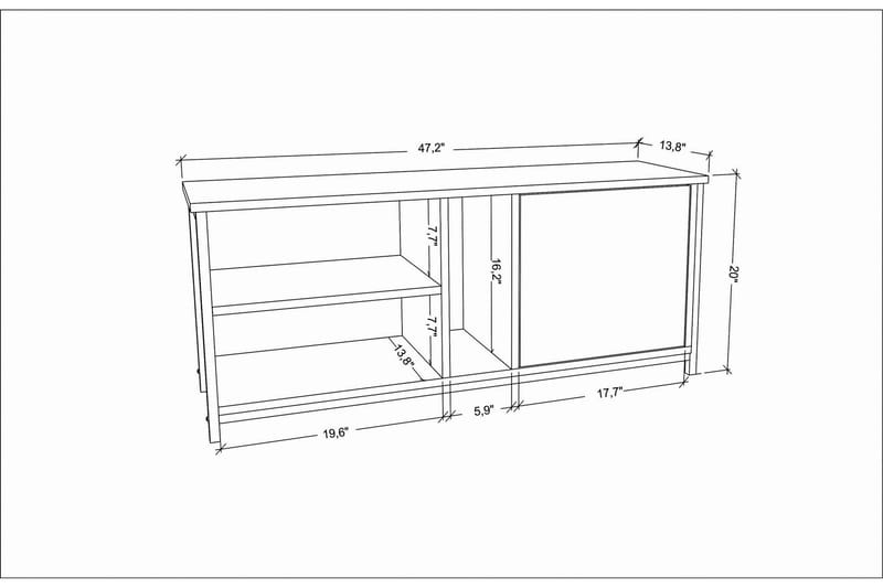 Tv-bänk Zakkum 120x50,8 cm - Guld - Möbler - TV- & Mediamöbler - TV bänk & mediabänk