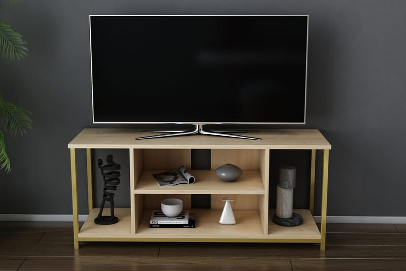 Tv-bänk Zakkum 120x50,8 cm - Guld - Möbler - TV- & Mediamöbler - TV bänk & mediabänk