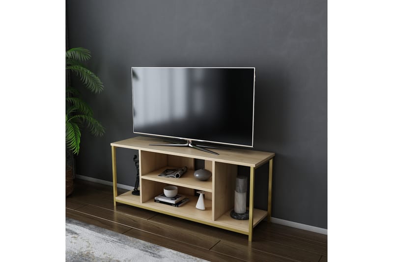 Tv-bänk Zakkum 120x50,8 cm - Guld - Möbler - TV- & Mediamöbler - TV bänk & mediabänk