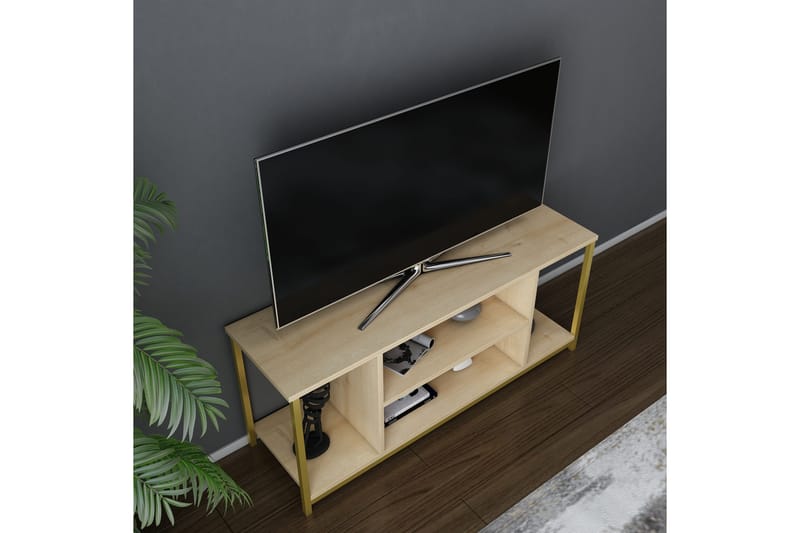 Tv-bänk Zakkum 120x50,8 cm - Guld - Möbler - TV- & Mediamöbler - TV bänk & mediabänk