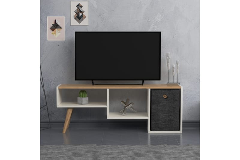 Tv-bänk Zakkum 121x45 cm - Vit - Möbler - TV- & Mediamöbler - TV bänk & mediabänk