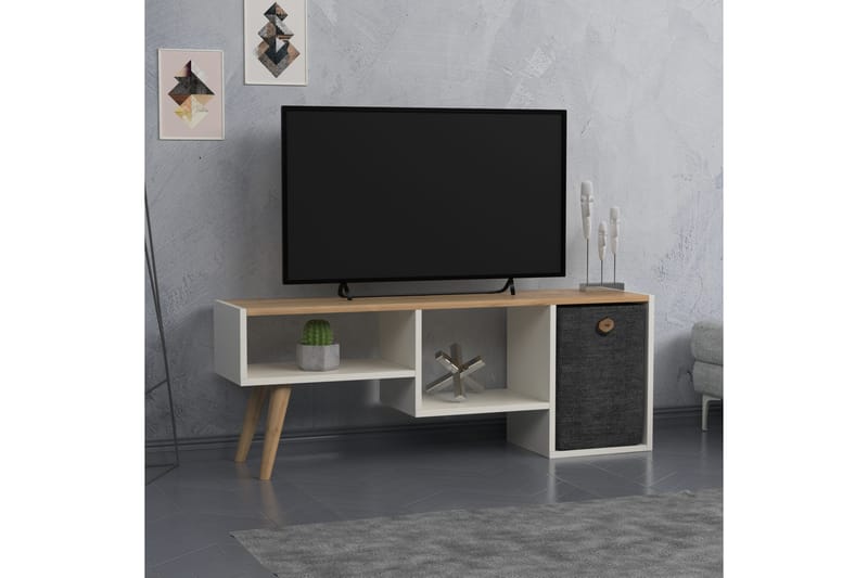 Tv-bänk Zakkum 121x45 cm - Vit - Möbler - TV- & Mediamöbler - TV bänk & mediabänk