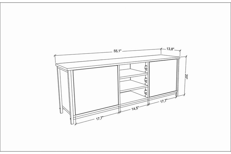 Tv-bänk Zakkum 140x50,8 cm - Brun - Möbler - TV- & Mediamöbler - TV bänk & mediabänk