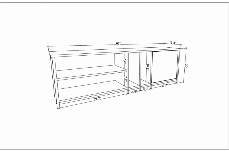 Tv-bänk Zakkum 140x50,8 cm - Vit - Möbler - TV- & Mediamöbler - TV bänk & mediabänk