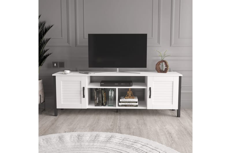 Tv-bänk Zakkum 150x61,3 cm - Vit - Möbler - TV- & Mediamöbler - TV bänk & mediabänk