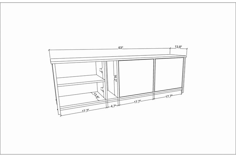 Tv-bänk Zakkum 160x50,8 cm - Antracit - Möbler - TV- & Mediamöbler - TV bänk & mediabänk