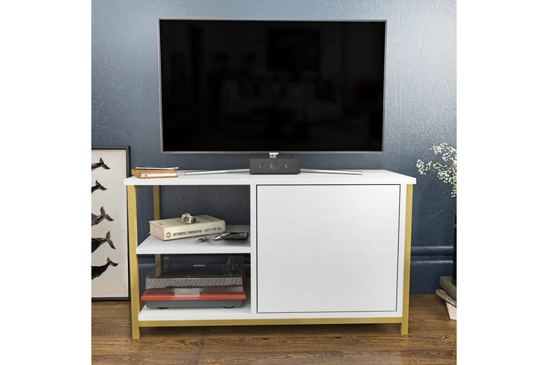 Tv-bänk Zakkum 89,6x50,8 cm - Guld - Möbler - TV- & Mediamöbler - TV bänk & mediabänk