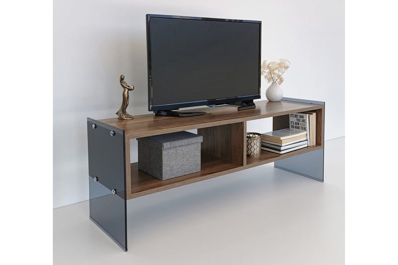 TV-bänk Zazana 122 cm - Mörkbrun - Möbler - TV- & Mediamöbler - TV bänk & mediabänk