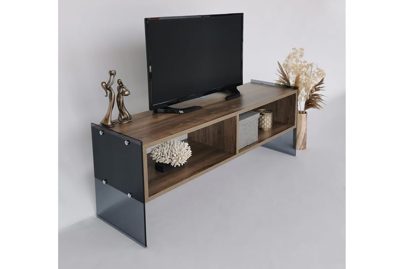 TV-bänk Zazana 122 cm - Mörkbrun - Möbler - TV- & Mediamöbler - TV bänk & mediabänk