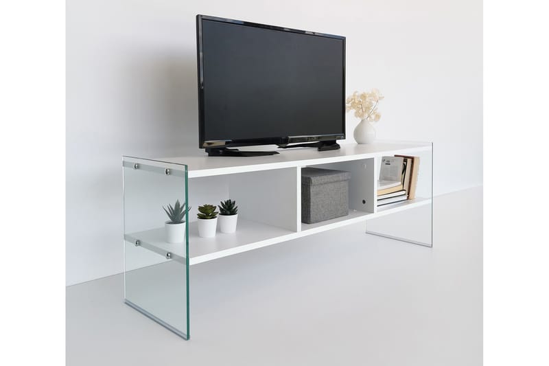 TV-bänk Zazana 122 cm - Vit - Möbler - TV- & Mediamöbler - TV bänk & mediabänk