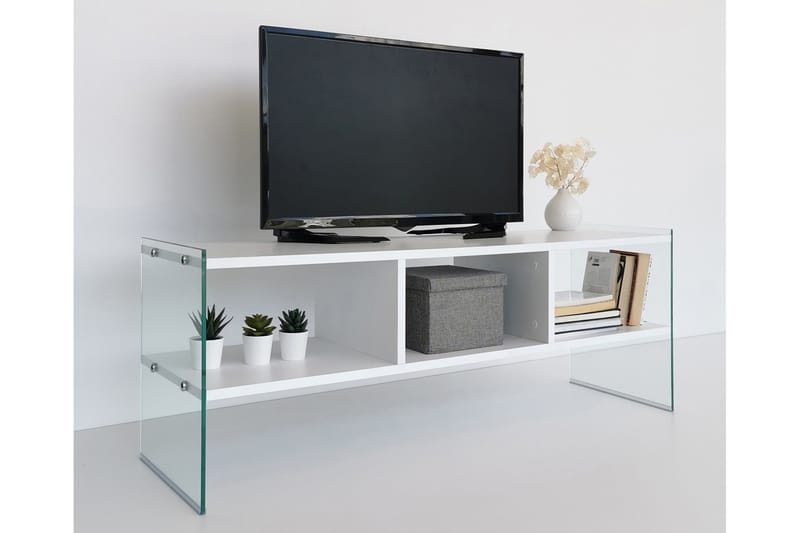 TV-bänk Zazana 122 cm - Vit - Möbler - TV- & Mediamöbler - TV bänk & mediabänk