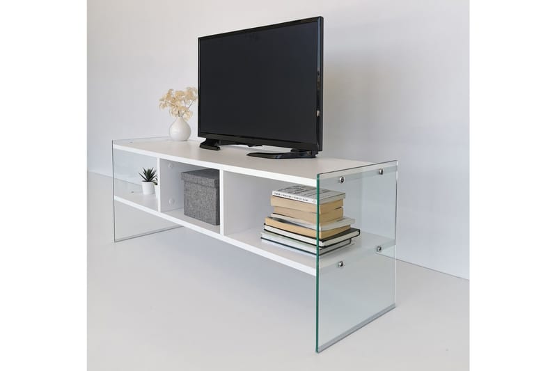 TV-bänk Zazana 122 cm - Vit - Möbler - TV- & Mediamöbler - TV bänk & mediabänk