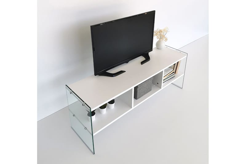 TV-bänk Zazana 122 cm - Vit - Möbler - TV- & Mediamöbler - TV bänk & mediabänk