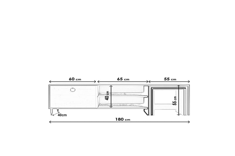 Tv-bänk Zigone 180 cm - Natur/Svart - Möbler - TV- & Mediamöbler - TV bänk & mediabänk