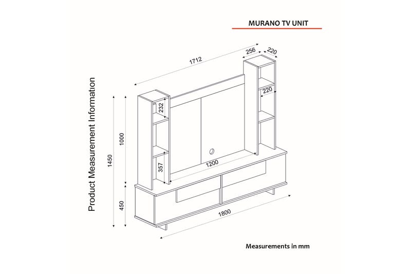 Tv-bänk Pyalepark 180 cm - Valnöt/Antracit - Möbler - TV- & Mediamöbler - TV bänk & mediabänk