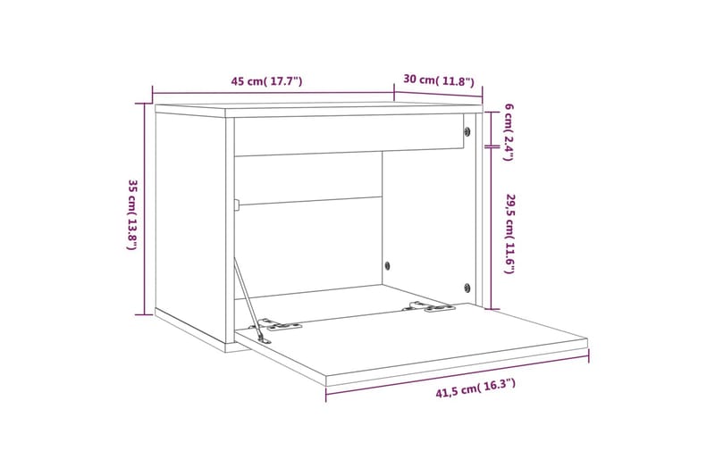 Väggskåp 45x30x35 cm massiv furu - Brun - Möbler - TV- & Mediamöbler - TV bänk & mediabänk