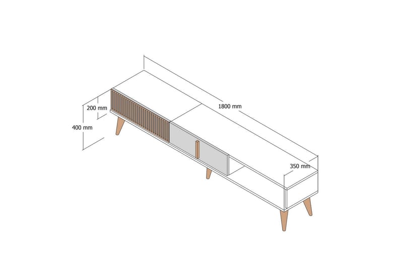 Tv-bänk Milanda 180 cm - Valnöt/Antracit - Möbler - TV- & Mediamöbler - TV bänk & mediabänk