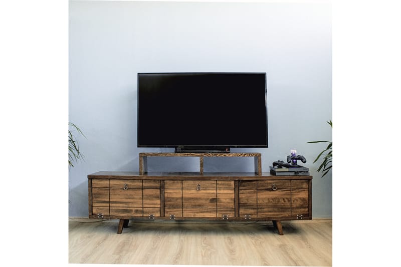 Tv-bänk Montana 180x30 cm Brun - Hanah Home - Möbler - TV- & Mediamöbler - TV bänk & mediabänk