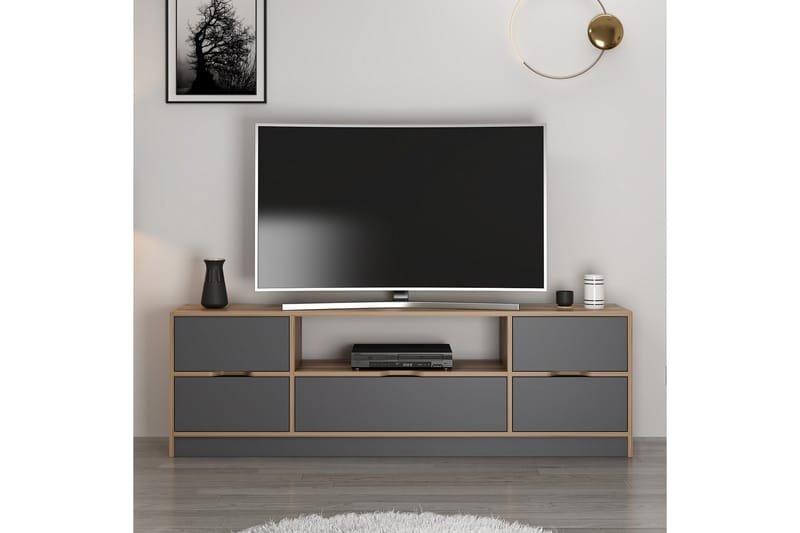 Tv-bänk Munna 180 cm - Valnöt/Antracit - Möbler - TV- & Mediamöbler - TV bänk & mediabänk