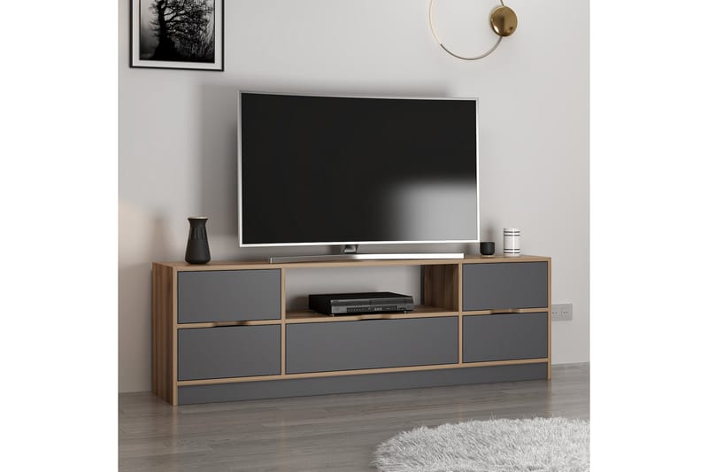 Tv-bänk Munna 180 cm - Valnöt/Antracit - Möbler - TV- & Mediamöbler - TV bänk & mediabänk