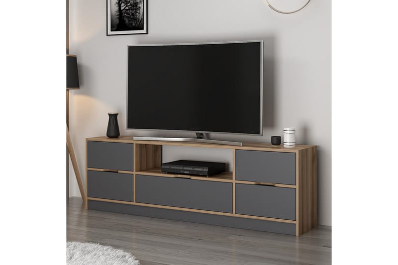 Tv-bänk Munna 180 cm - Valnöt/Antracit - Möbler - TV- & Mediamöbler - TV bänk & mediabänk