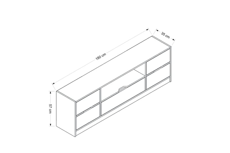 Tv-bänk Munna 180 cm - Valnöt/Antracit - Möbler - TV- & Mediamöbler - TV bänk & mediabänk