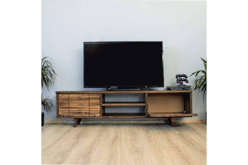 Tv-bänk Niku 180x30 cm Brun - Hanah Home - Möbler - TV- & Mediamöbler - TV bänk & mediabänk