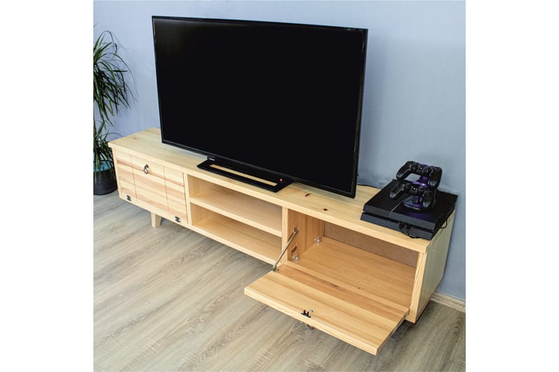 Tv-bänk Niku 180x30 cm Brun - Hanah Home - Möbler - TV- & Mediamöbler - TV bänk & mediabänk