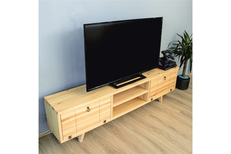 Tv-bänk Niku 180x30 cm Brun - Hanah Home - Möbler - TV- & Mediamöbler - TV bänk & mediabänk