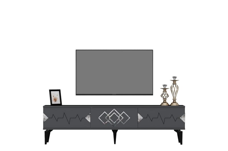 Tv-bänk Ritim 180 cm - Antracit/Silver - Möbler - TV- & Mediamöbler - TV bänk & mediabänk