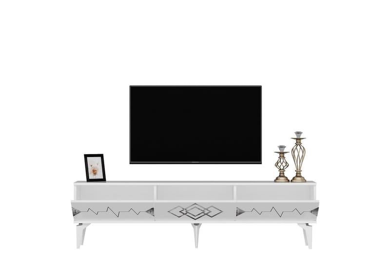 Tv-bänk Ritim 180 cm - Vit/Silver - Möbler - TV- & Mediamöbler - TV bänk & mediabänk