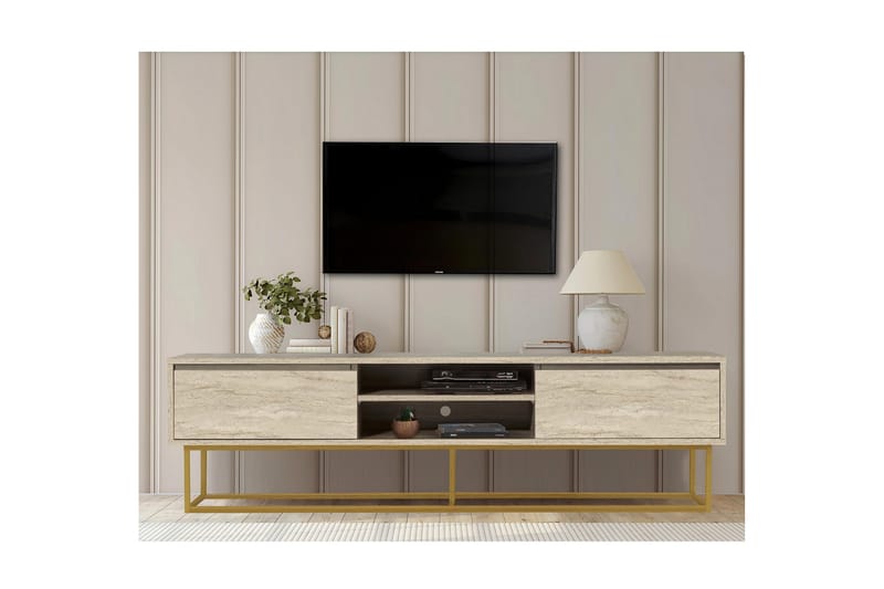 Tv-bänk Rodezas 180 cm - Beige - Möbler - TV- & Mediamöbler - TV bänk & mediabänk